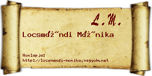 Locsmándi Mónika névjegykártya